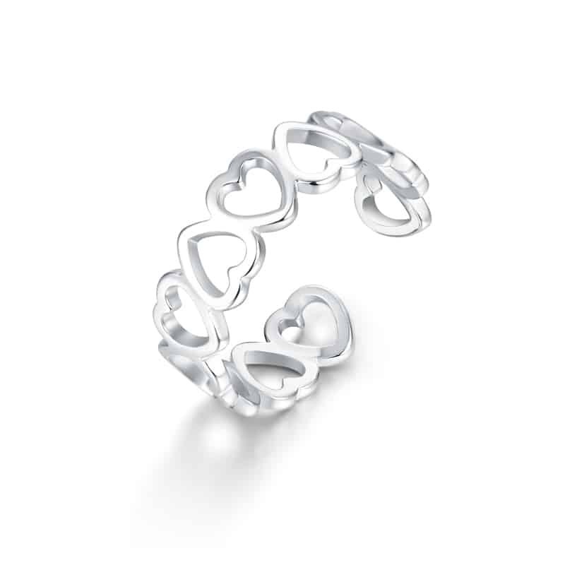 Acquista ora BRAND  Anello Fedina Mezzo Cuore Smalto Nero | Alba Gioielli