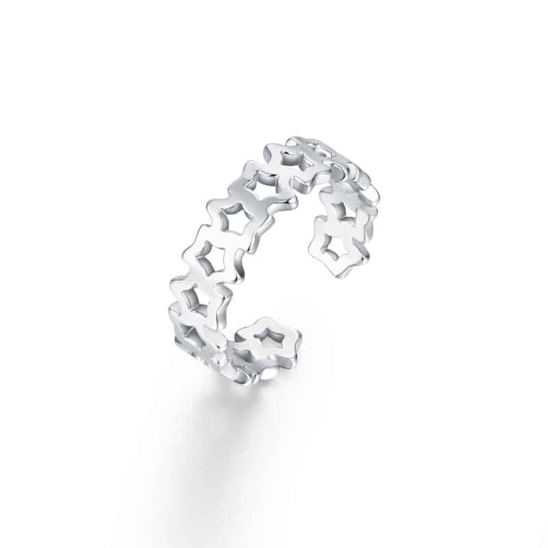 Acquista ora BRAND  Anello Fedina Mezzo Cuore Smalto Nero | Alba Gioielli
