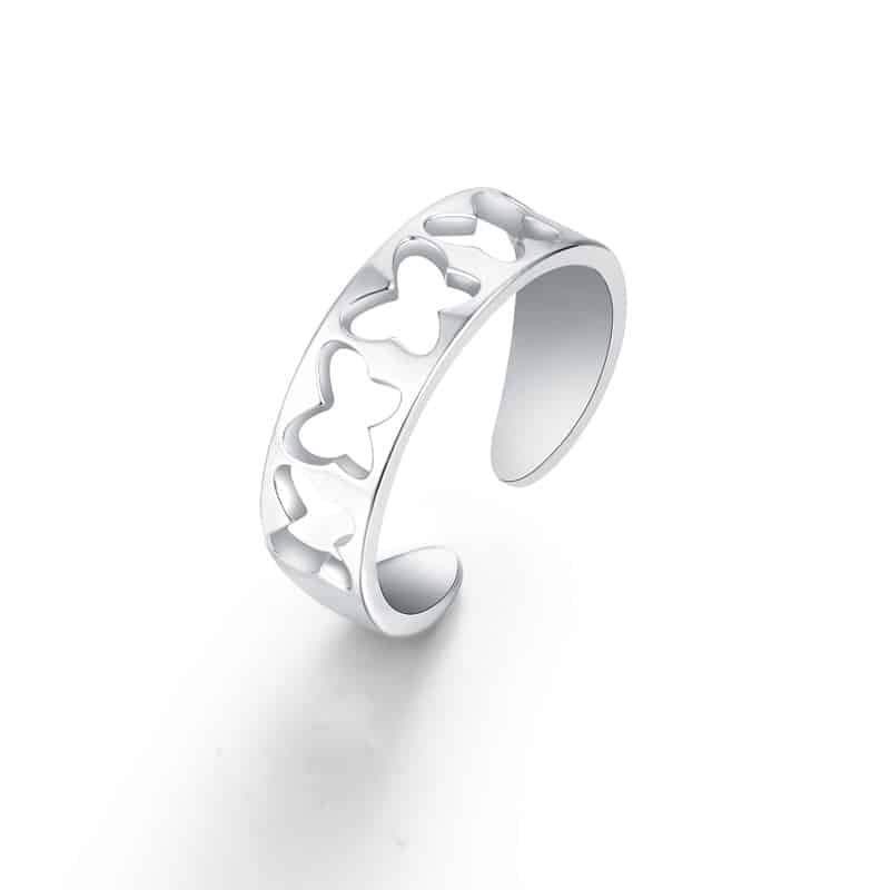 Acquista ora BRAND  Anello Fedina Mezzo Cuore Smalto Nero | Alba Gioielli