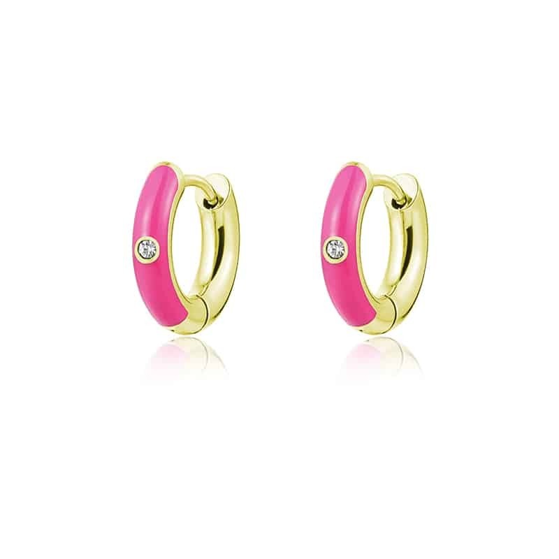 Acquista ora BRAND  Orecchini Pendenti pvd oro Quadrifoglio con Cristalli Bianchi | Alba Gioielli