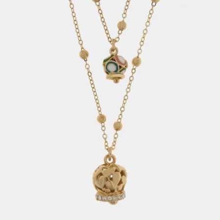 Acquista ora BYSIMON -   Collana in Metallo multifilo con perle e fiore a perle bianche | Alba Gioielli