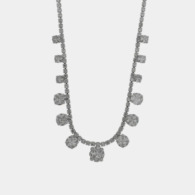 Acquista ora BYSIMON -   Collana in Metallo multifilo con perle e fiore a perle bianche | Alba Gioielli
