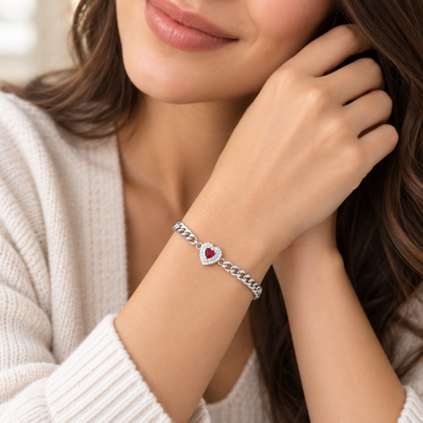 Alba Bijoux - Bracciale Cuore rosso