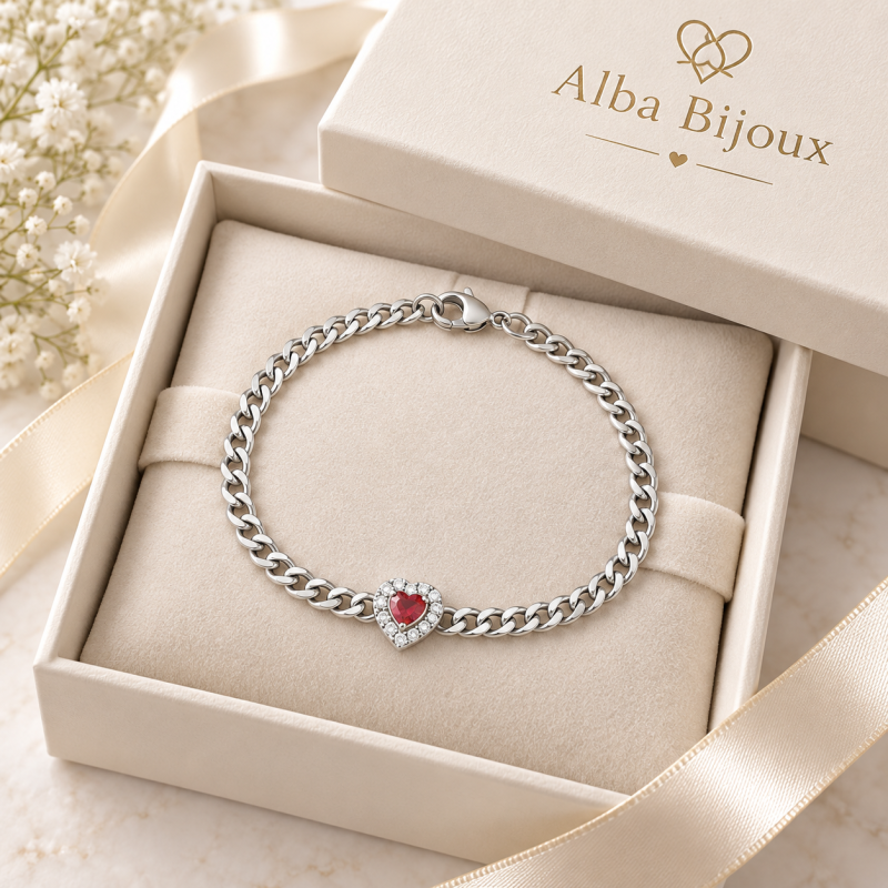 Alba Bijoux - Bracciale Cuore rosso