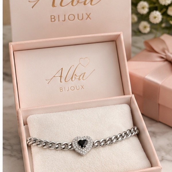 Alba Bijoux - Bracciale Cuore nero