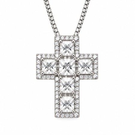 Alba Bijoux – Collana Croce Pixel 2