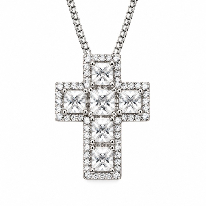 Alba Bijoux – Collana Croce Pixel