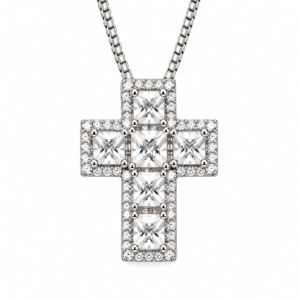 Alba Bijoux – Collana Croce Pixel