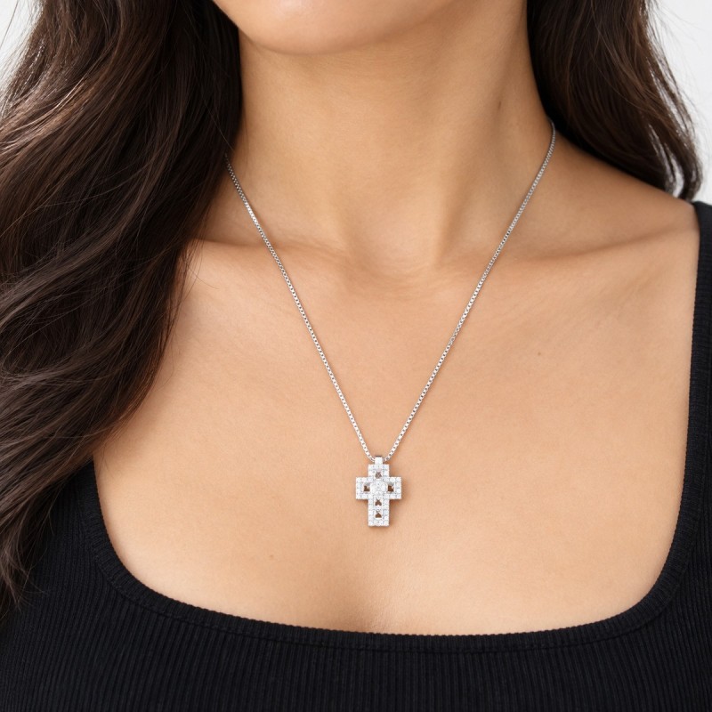 Alba Bijoux – Collana Croce Pixel