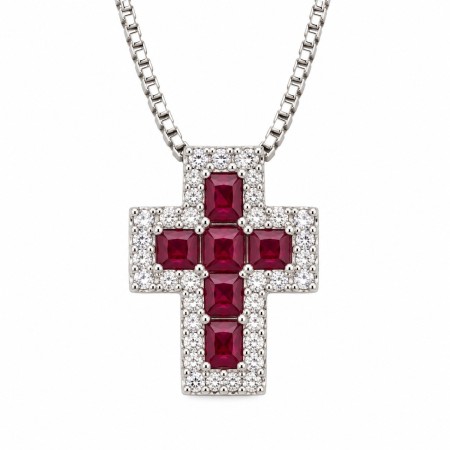 Alba Bijoux – Collana Croce Pixel Red 2
