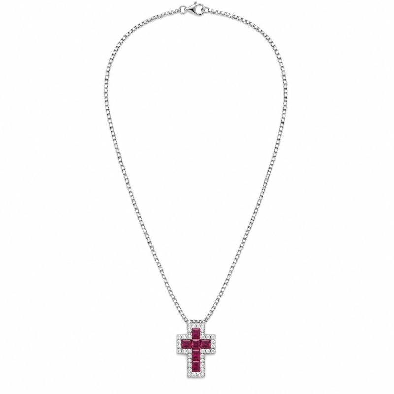 Alba Bijoux – Collana Croce Pixel Red