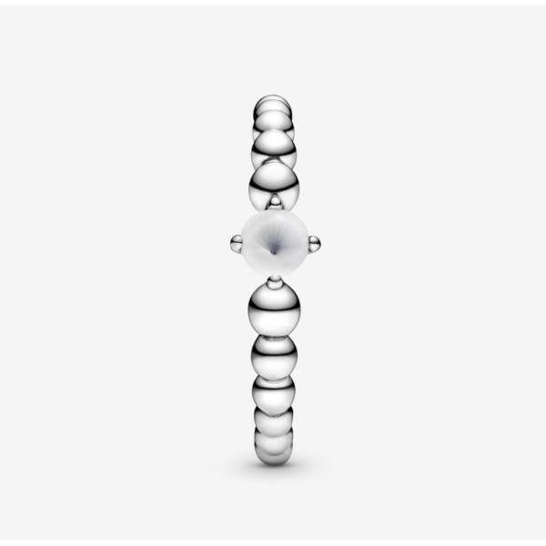 Pandora anello bianco latte decorato con sfere