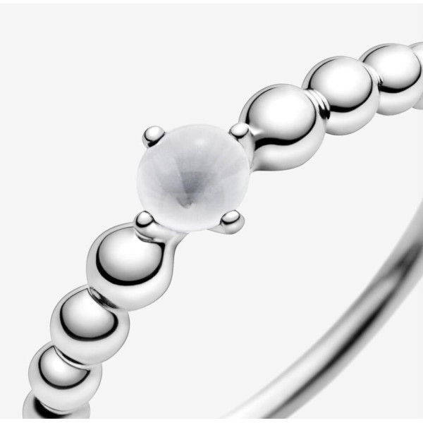 Pandora anello bianco latte decorato con sfere