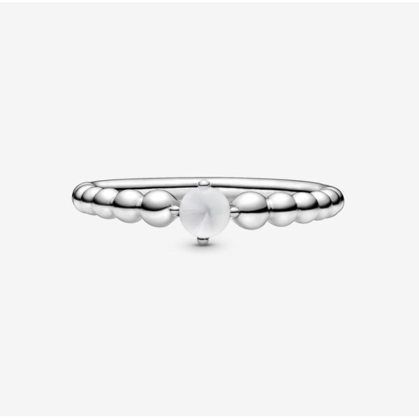 Pandora anello bianco latte decorato con sfere